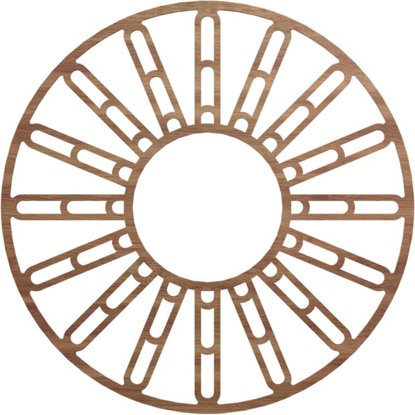 Ekena Millwork Hale Wood Fretwork Pierced Ceiling Medallion, Walnut, 34"OD x 12 3/8"ID x 1/4"T CMWP34X34X0250HHWA - main